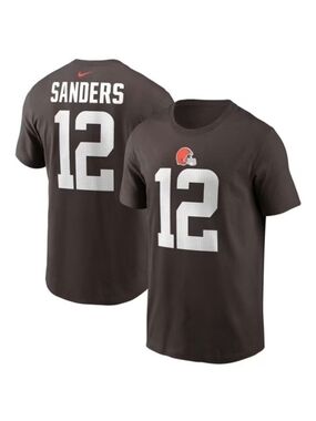 Nike Cleveland Browns #12 Sheduer Sanders Black Football Jersey Tee